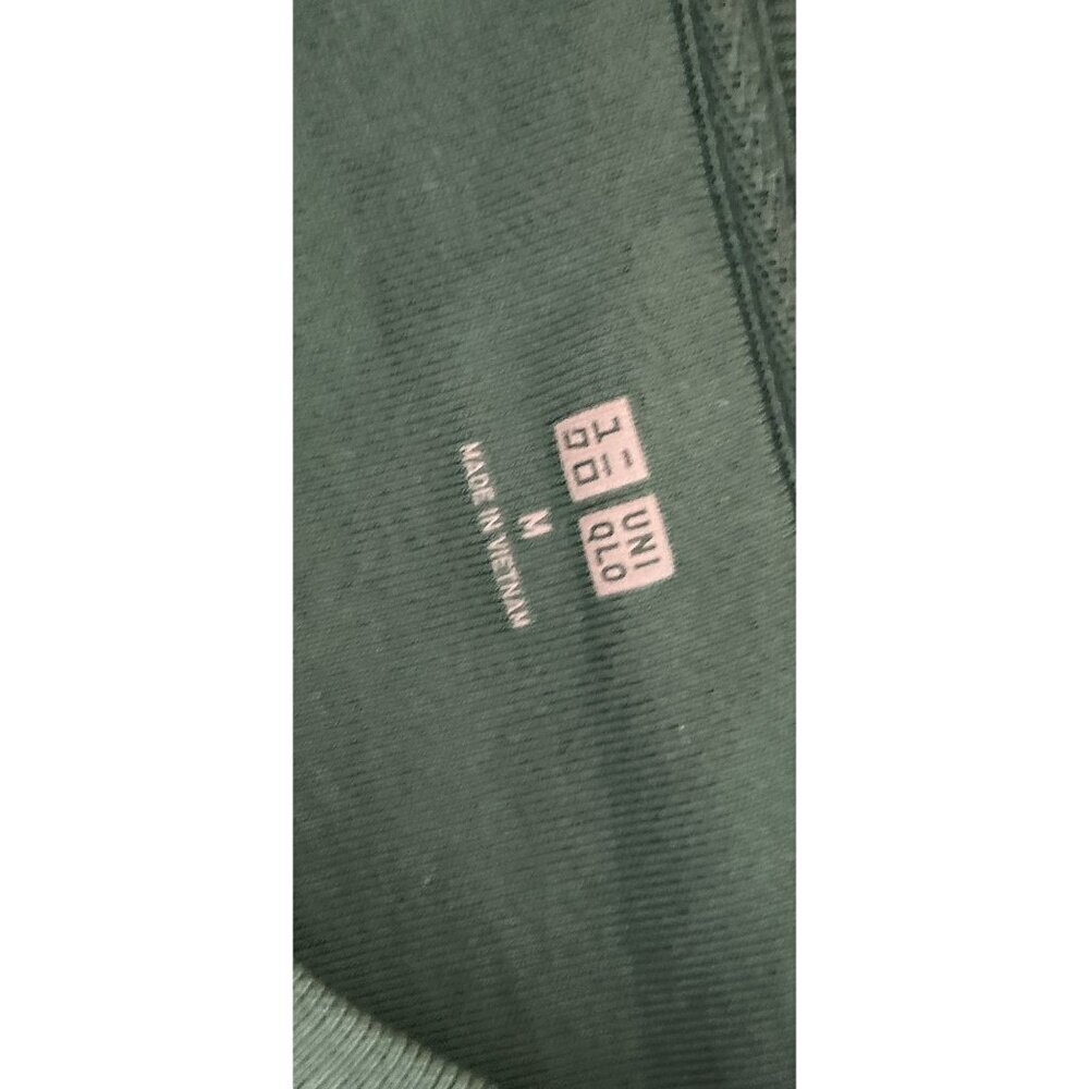 UNIQLO Sweatshirt Cotton Green Crewneck Med Weight Pullover Size Med - Picture 6 of 7
